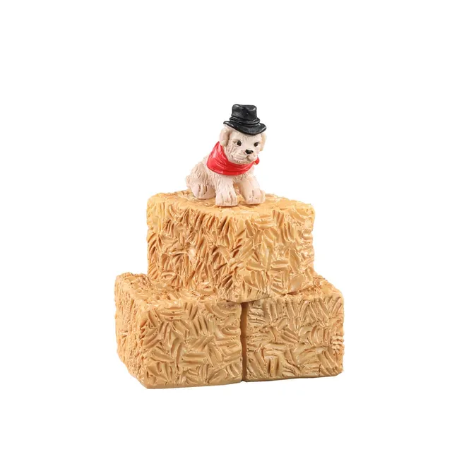 lemax-farm-animals-figurine-chiot-cowboy-botte-de-foin-harvest image 1