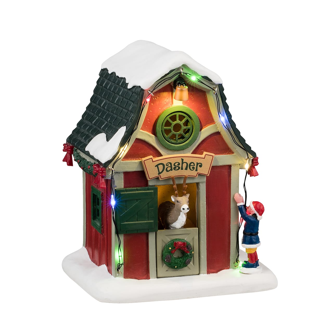 lemax-dasher-s-den-table-lumineuse-renne-du-p-re-no-l-santa-s-wonderland image 1