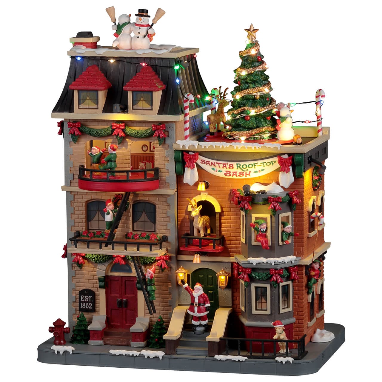 lemax-santa-s-rooftop-bash-b-timent-anim-santa-s-wonderland image 1