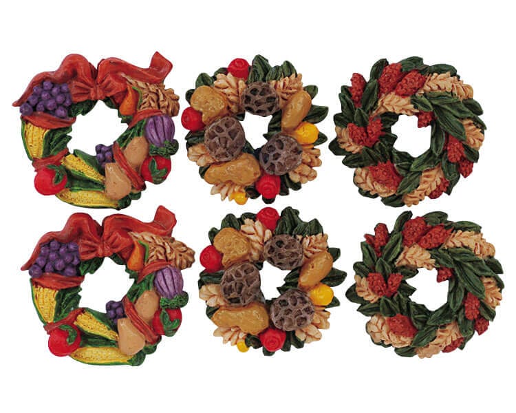lemax-autumn-wreaths-couronnes-d-automne-miniatures-pour-village image 1