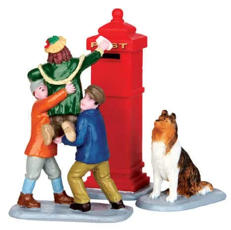 lemax-mailbox-teamwork-set-de-3-bo-tes-aux-lettres-village-miniature image 1