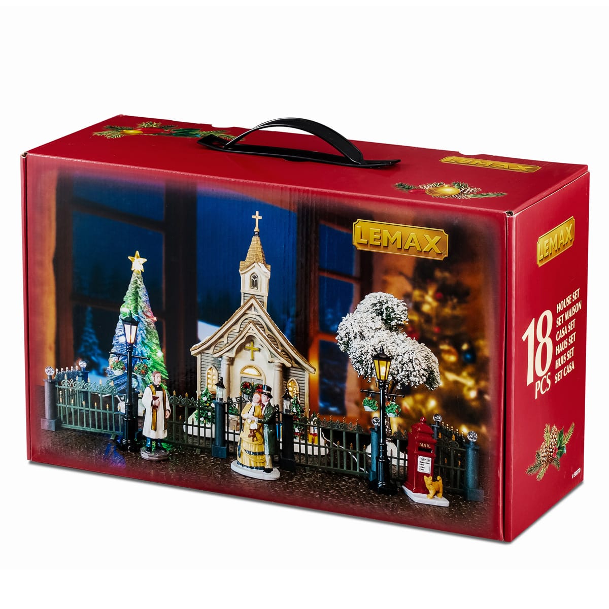 lemax-small-town-church-set-glise-de-caddington-village-neigeuse image 2