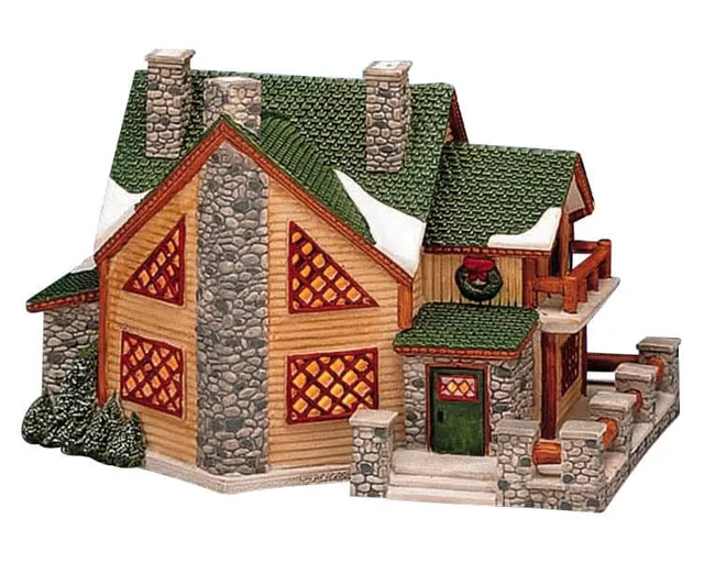 lemax-forest-lake-retreat-chalet-lac-et-for-t-miniature-lumineux image 1