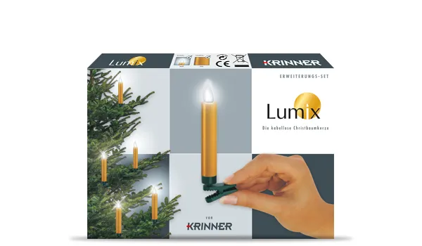 krinner-lumix-deluxe-gold-funk-erweiterung-bougies-led-dor-es-12-5-cm image 1