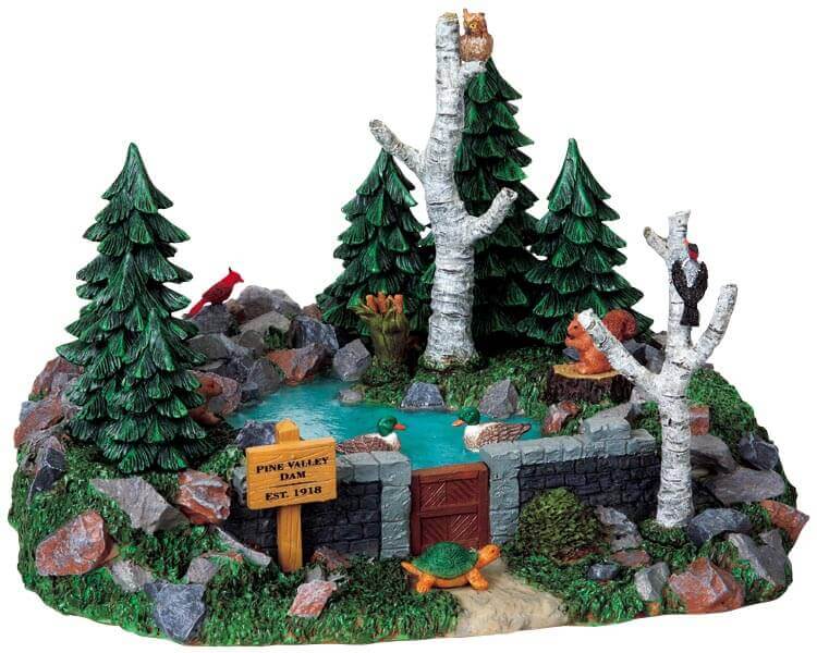 lemax-pine-valley-dam-barrage-miniature-village-de-no-l image 1