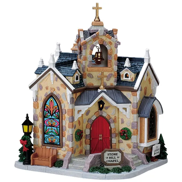 lemax-stone-hill-chapel-chapelle-miniature-lumineuse image 1