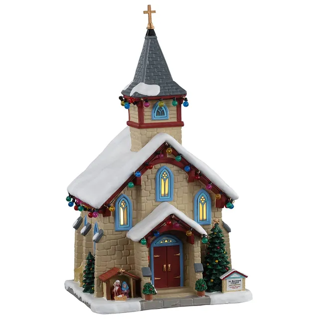 lemax-st-bernard-chapel-glise-miniature-lumineuse image 1