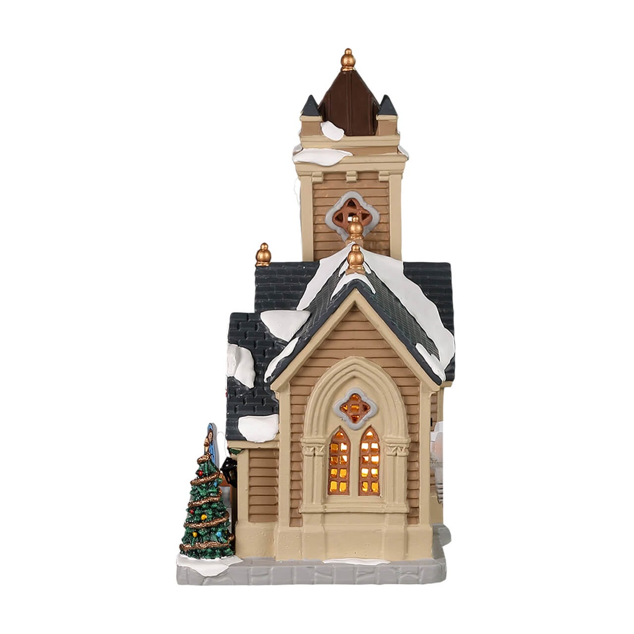 lemax-mistletoe-chapel-glise-miniature-caddington-village-avec-cr-che image 3