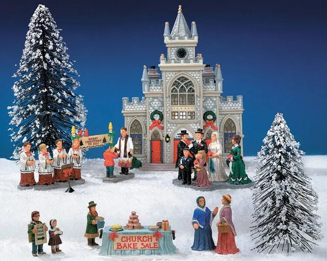 lemax-12-pc-st-nicholas-church-kit-glise-lumineuse-village-de-no-l image 1