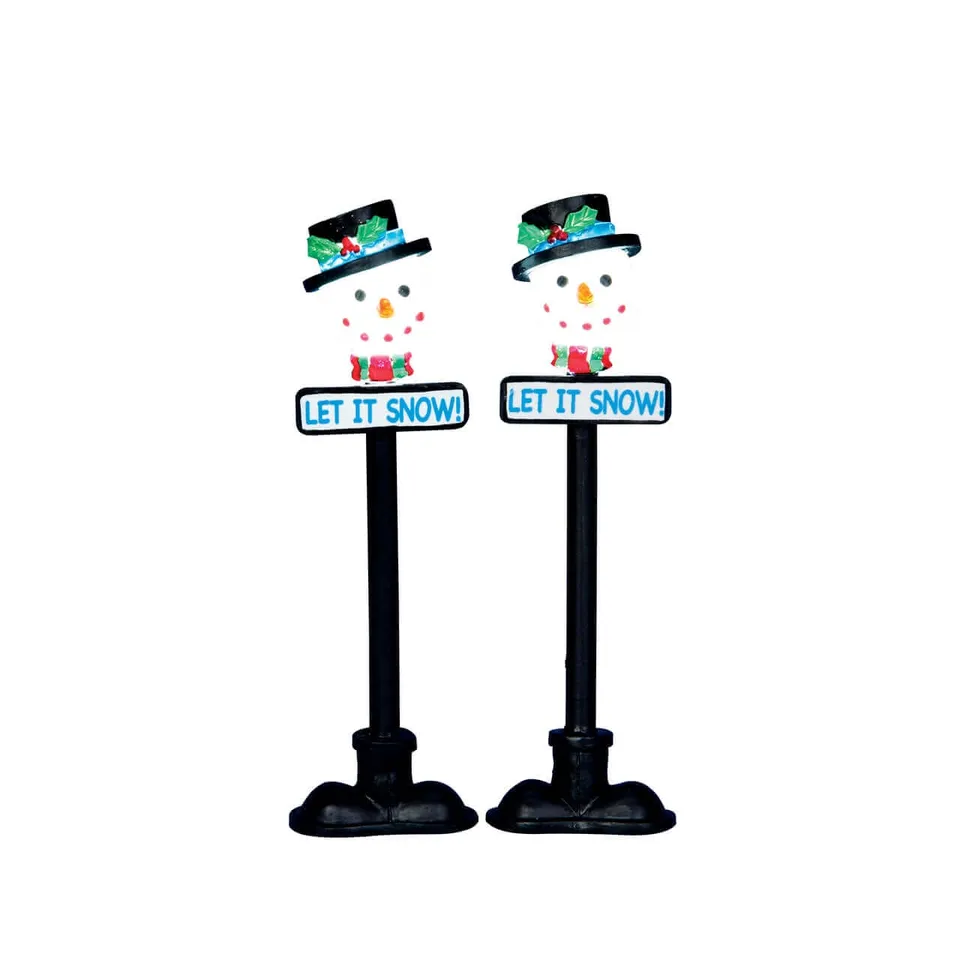 lemax-snowman-street-lamp-lot-de-2-lampadaire-village-de-no-l image 1
