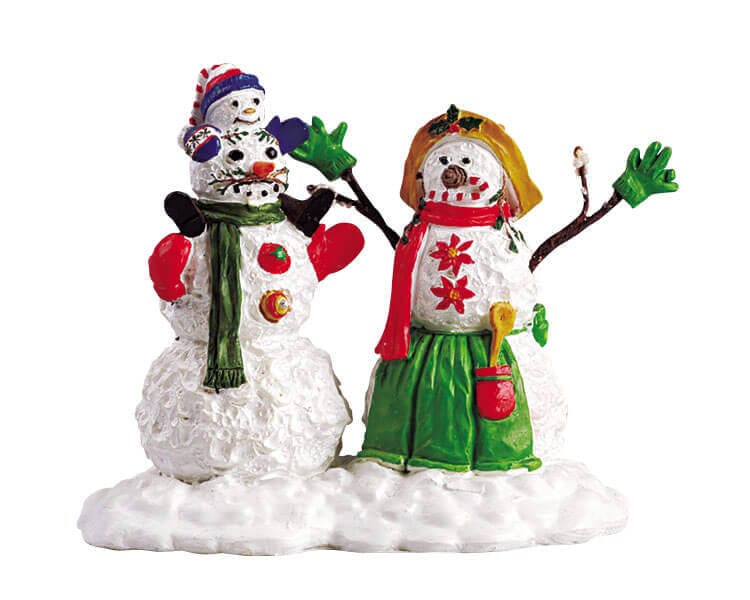 lemax-snow-family-figurines-famille-de-neige-village-miniature image 1