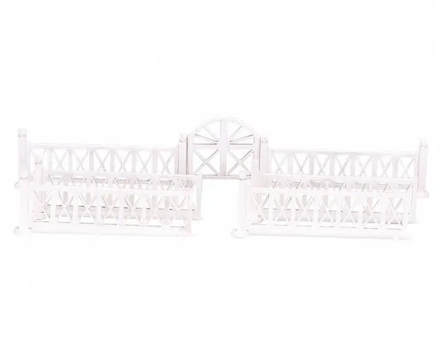 lemax-crossed-wooden-fence-gate-barri-re-miniature-village-de-no-l image 1