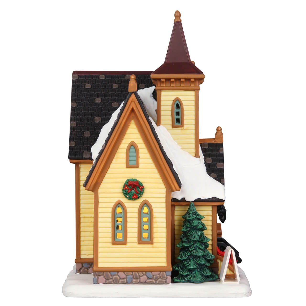 lemax-church-potluck-supper-village-miniature-lumineux image 3