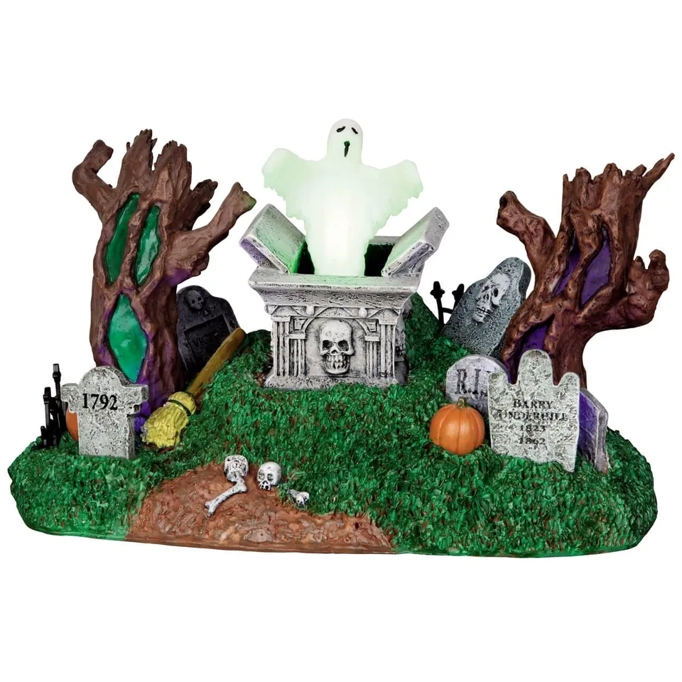 lemax-haunted-village-cemetery-cimeti-re-anim-fant-me-spooky-town image 1