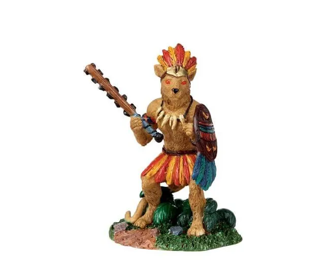 lemax-jaguar-warrior-figurine-miniature-spooky-town image 1