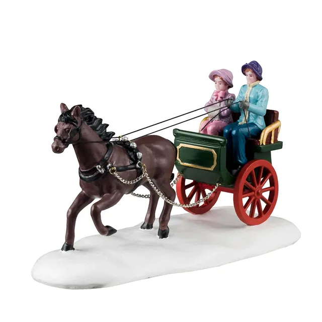 lemax-winter-carriage-ride-cal-che-d-hiver-avec-personnages-caddington image 1