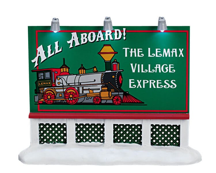 lemax-train-billboard-accessoire-train-village-de-no-l-miniature image 1