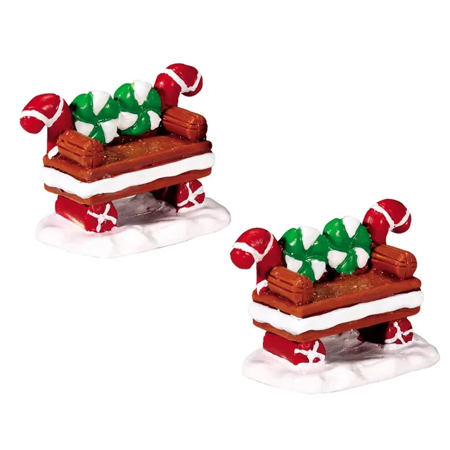 lemax-peppermint-cookie-bench-set-of-2-bancs-gourmands-sucre-d-orge image 1