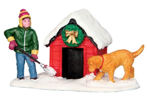 lemax-digging-out-the-doghouse-figurine-village-de-no-l-miniature image 2