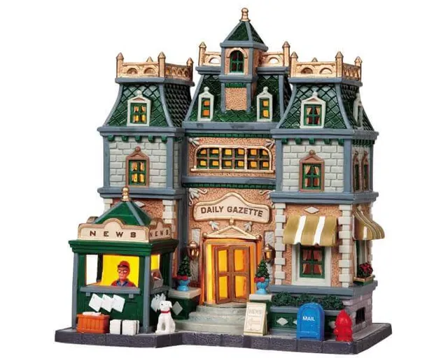 lemax-daily-gazette-maison-miniature-lumineuse-village-de-no-l image 1
