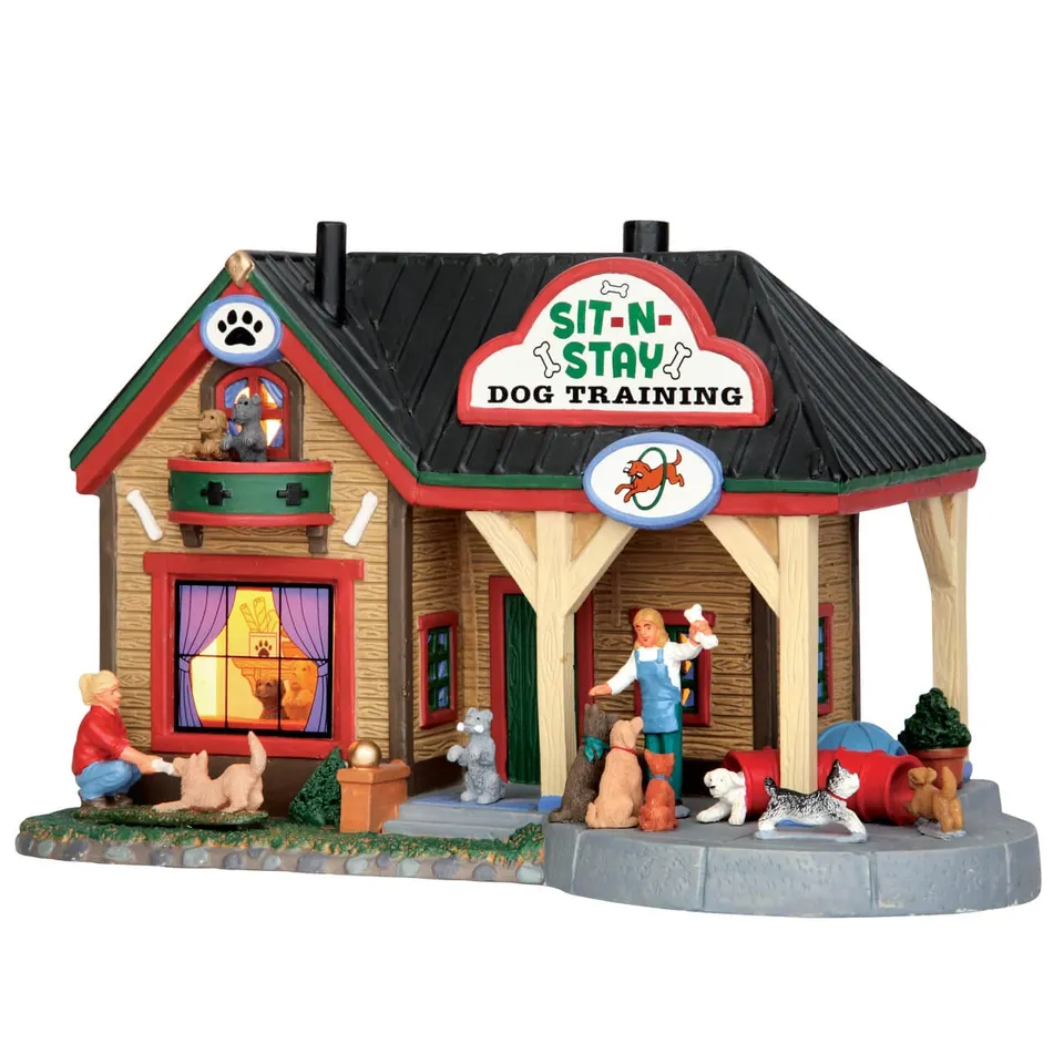 lemax-sit-n-stay-dog-training-figurine-dressage-de-chiens image 1