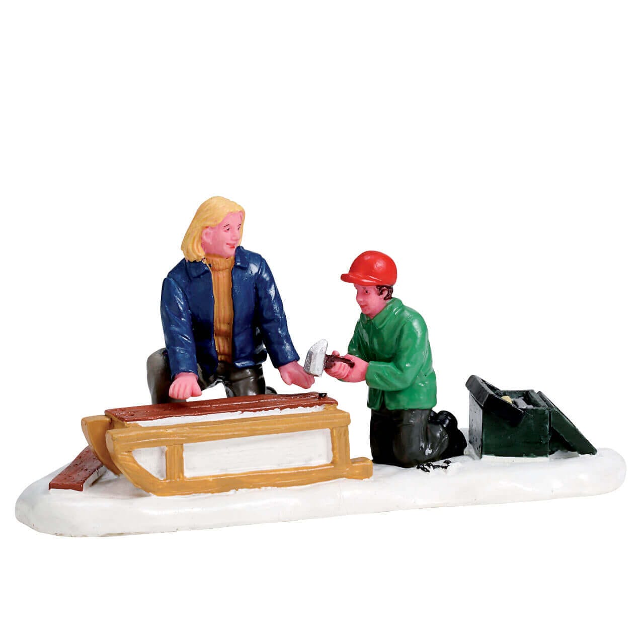 lemax-building-a-sled-figurine-miniature-sc-ne-de-no-l image 1