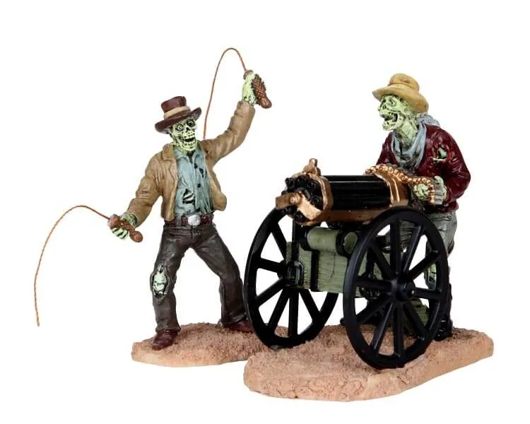 lemax-bullwhip-ghoul-gatling-gun-ghoul-set-2-figurines-spooky-town image 1