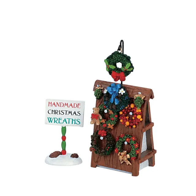 lemax-wreath-display-set-of-2-lot-de-2-couronnes-de-no-l-miniatures image 1
