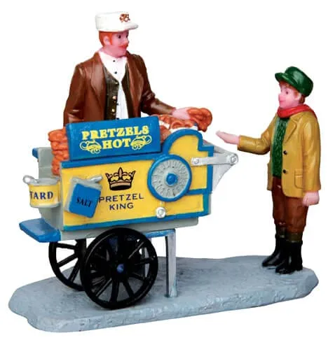 lemax-pretzel-king-pretzel-cart-chariot-miniature-caddington image 1