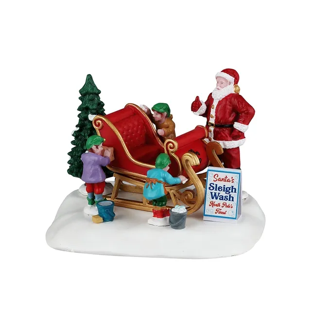lemax-santa-s-sleigh-wash-sc-ne-anim-e-tra-neau-du-p-re-no-l image 1