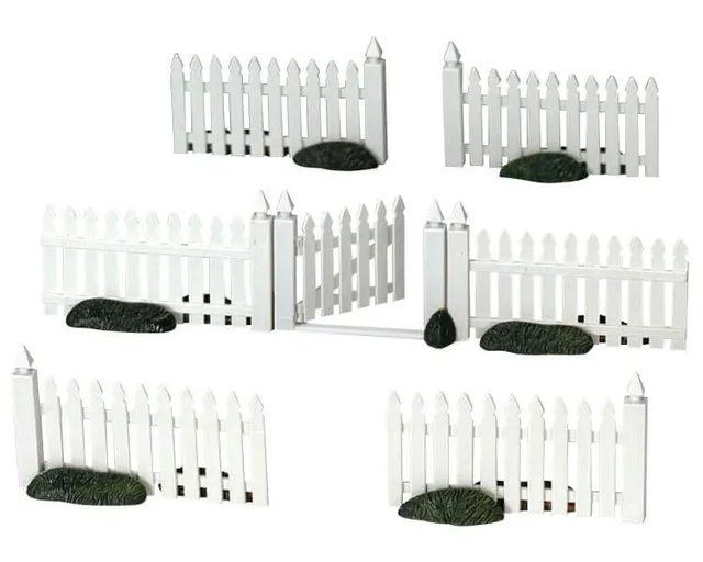 lemax-plastic-picket-fence-cl-ture-blanche-miniature image 1