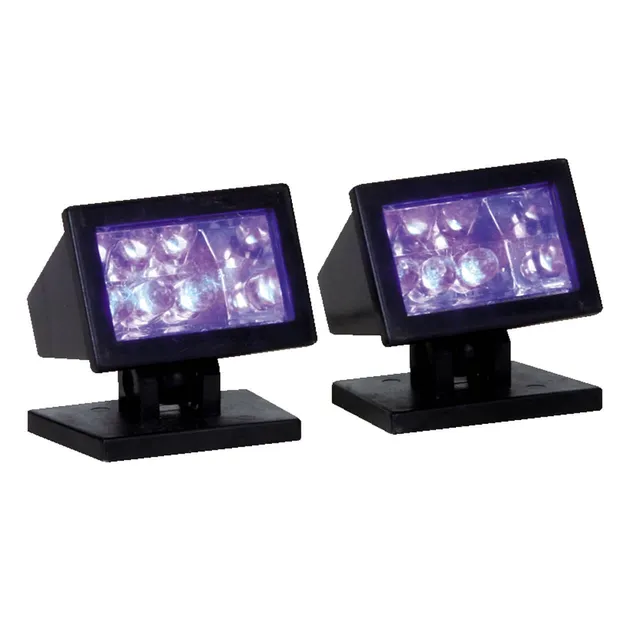 lemax-halloween-purple-light-set-of-2-lot-de-2-lampadaires-violets-miniatures image 1