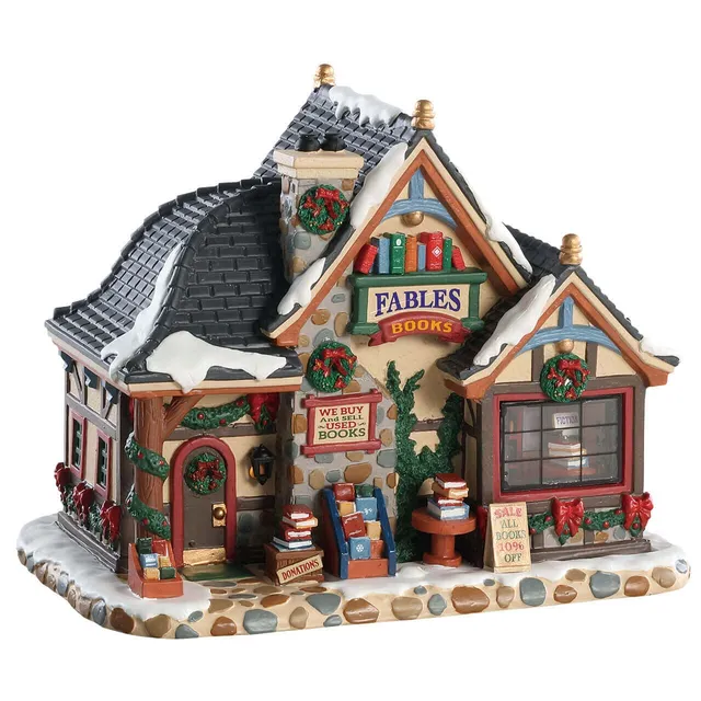 lemax-fables-bookstore-librairie-miniature-lumineuse-village-de-no-l image 1