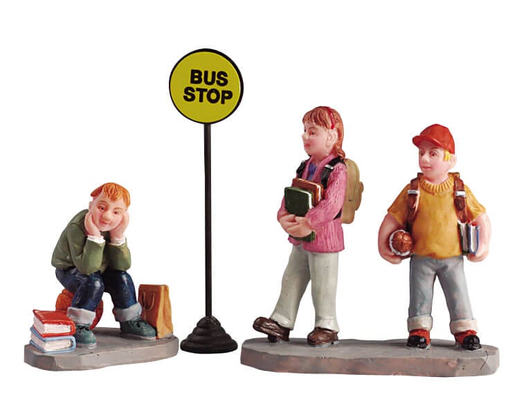lemax-waiting-for-the-bus-figurine-village-de-no-l image 1