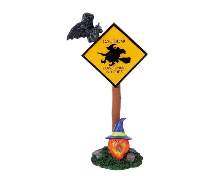 lemax-caution-sign-figurine-miniature-spooky-town image 1