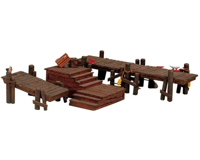 lemax-wooden-docks-ponton-en-bois-village-miniature image 1