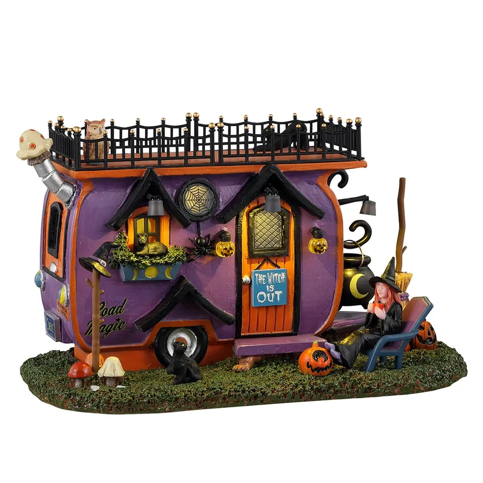 lemax-witch-vanlife-road-magic-van-lumineux-spooky-town image 1