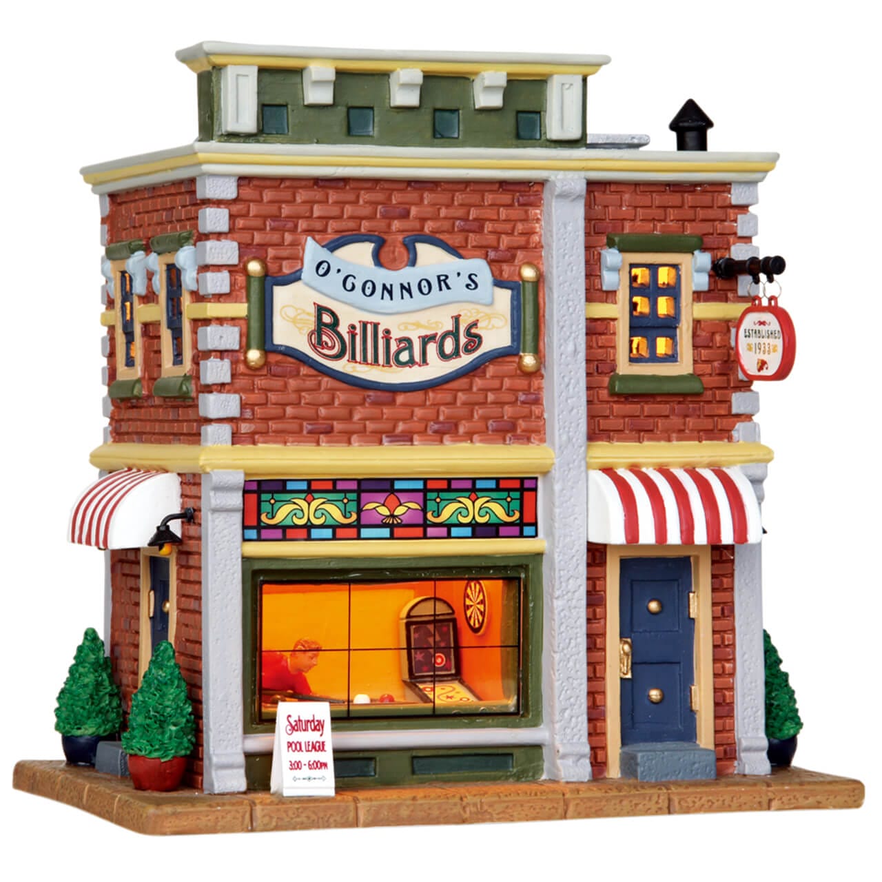lemax-o-connor-s-billiards-bar-billard-miniature-lumineux image 1