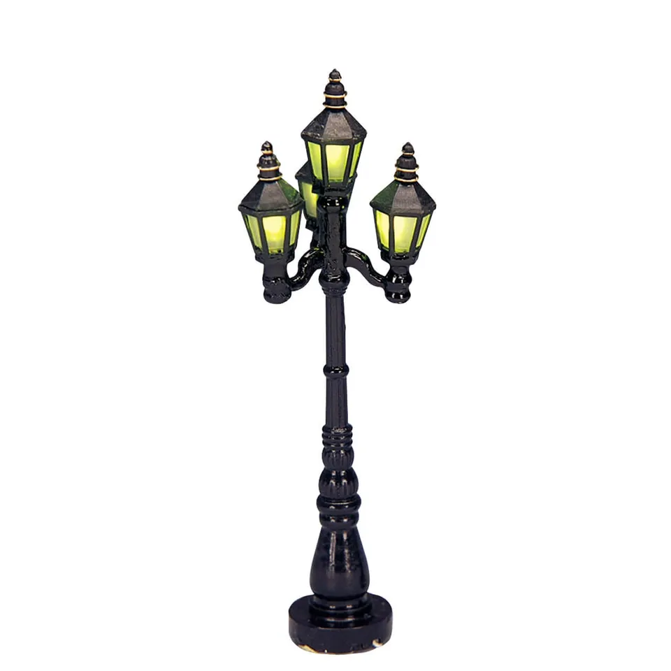 lemax-old-english-street-lamp-lampadaire-4-lanternes-lumineux image 1