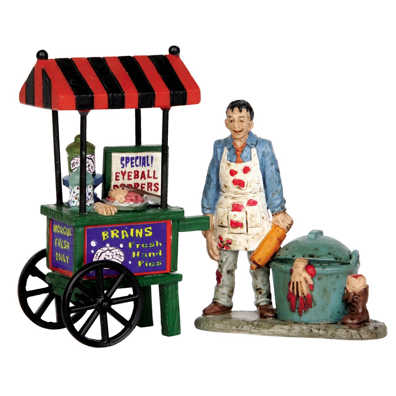 lemax-zombie-brains-foodcart-lot-de-2-figurines-spooky-town image 1