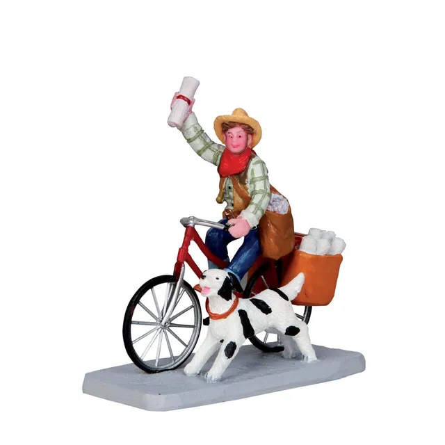 lemax-cowboy-paperboy-figurine-village-miniature image 1