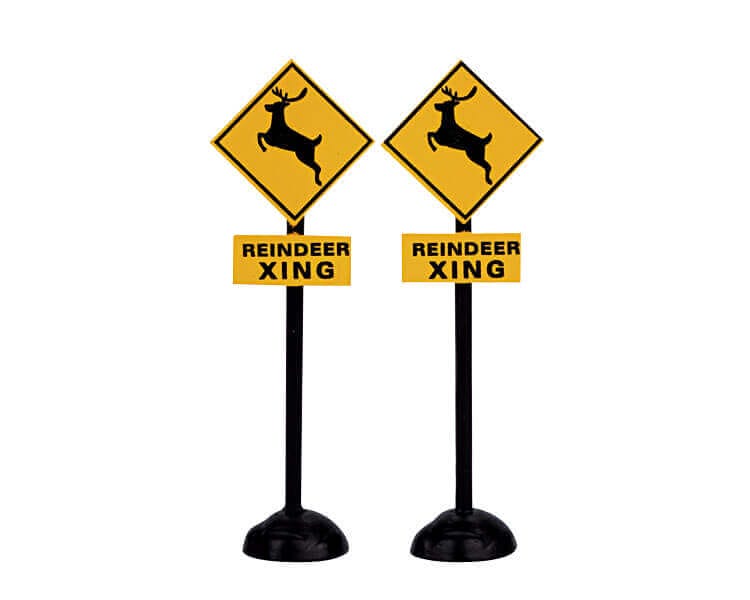 lemax-reindeer-crossing-signs-panneaux-passage-de-rennes-miniatures image 2