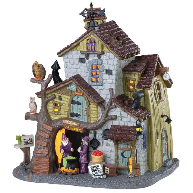 lemax-witch-and-warlock-residence-maison-hant-e-lumineuse-spooky-town image 1