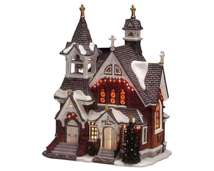 lemax-seaport-village-church-glise-miniature-lumineuse image 1