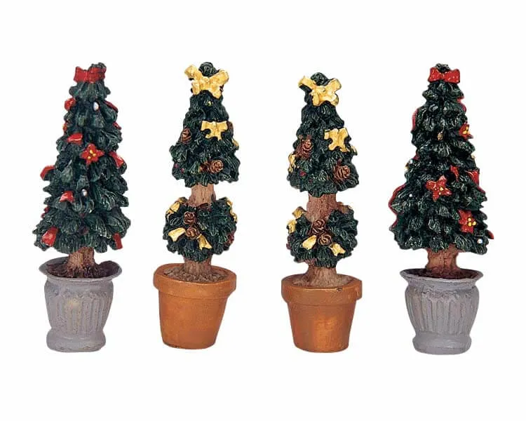 lemax-cone-shaped-topiaries-christmas-tree-sapins-topiaires-miniatures-stables image 1
