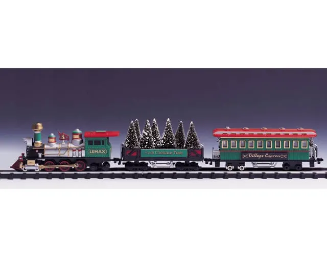 lemax-village-express-three-train-cars-train-miniature-3-wagons-pour-village-de- image 1