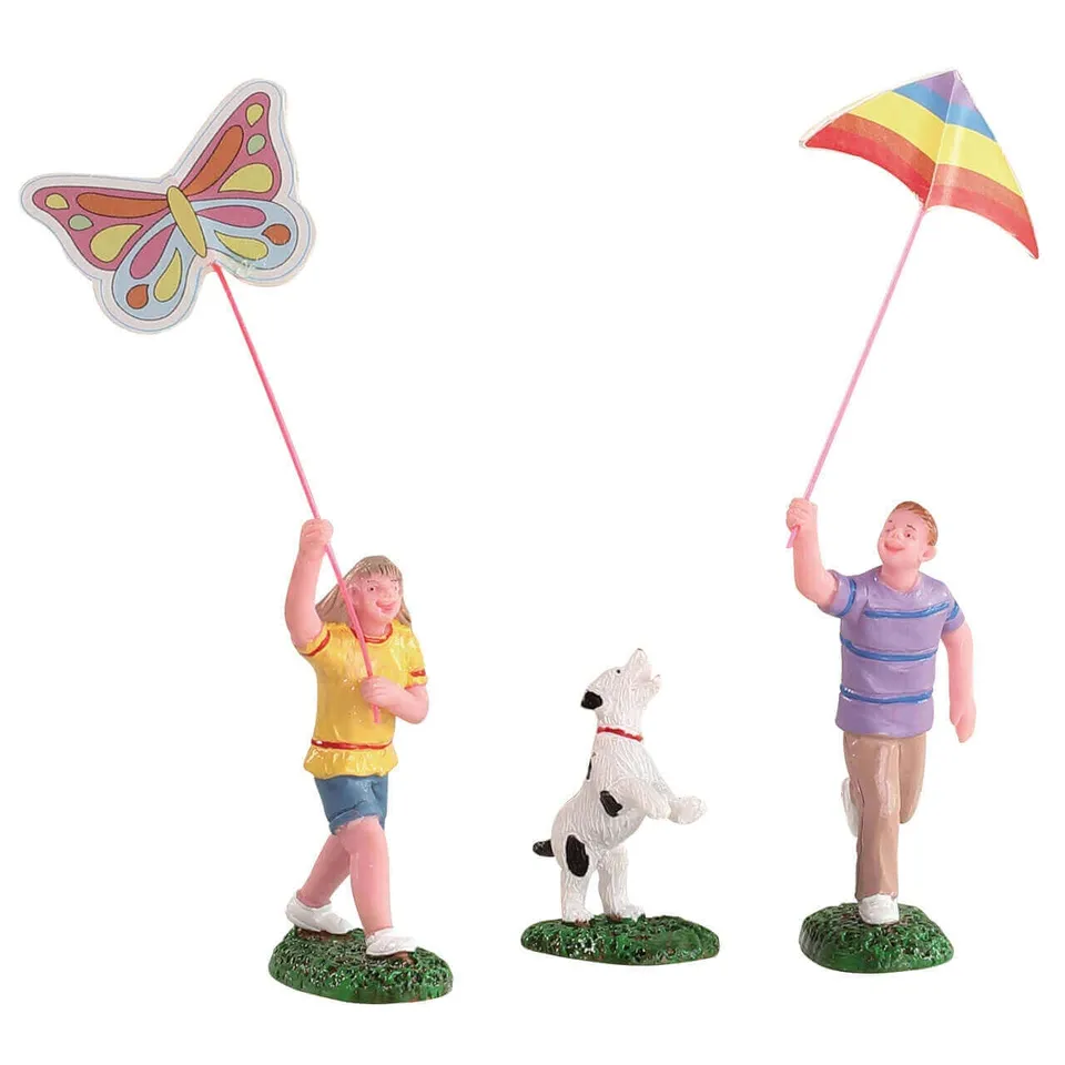 lemax-flying-kites-figurines-cerfs-volants-miniature-pour-village image 1