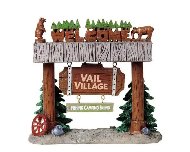lemax-vail-village-welcome-panneau-de-bienvenue-village-miniature image 1
