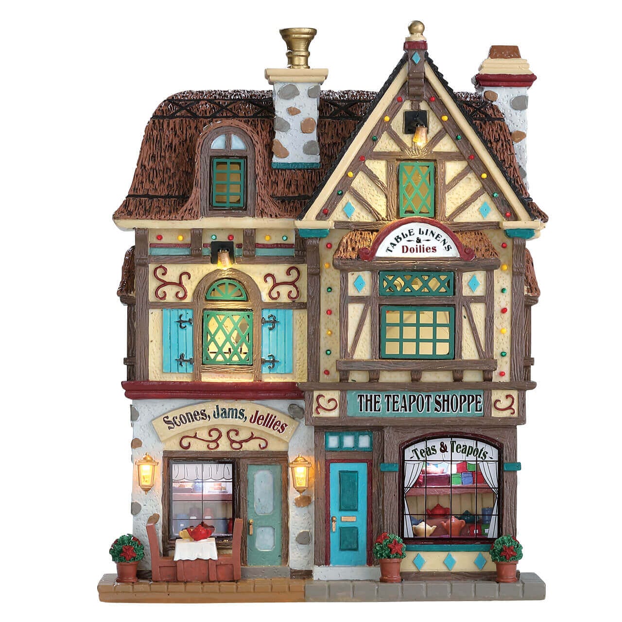 lemax-the-teapot-shoppe-boutique-miniature-lumineuse-corniches-clignotantes image 1
