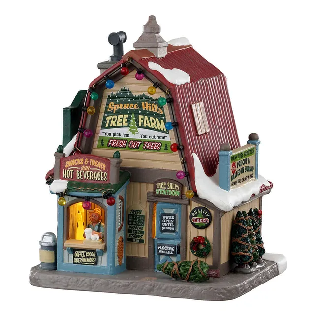 lemax-spruce-hills-tree-farm-chalet-lumineux-de-no-l image 1